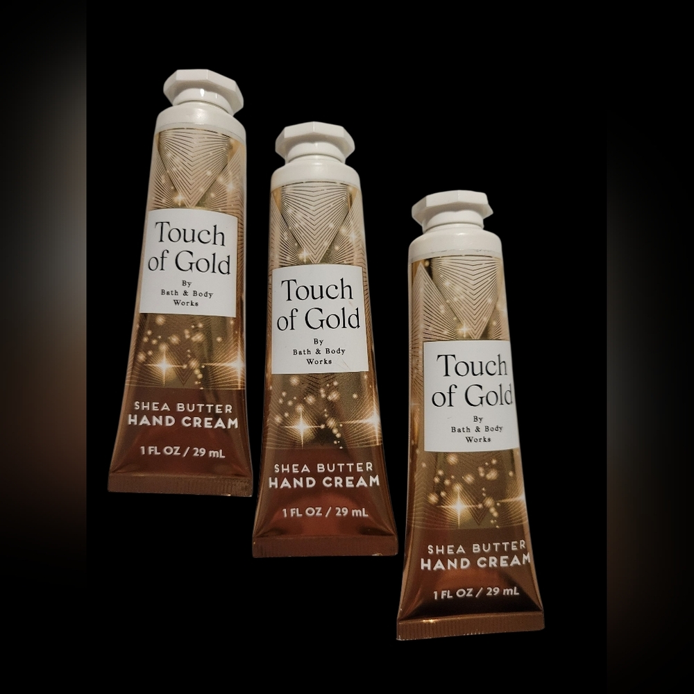 3pc Bath & Body Works Touch of Gold Shea Butter Hand Cream - NEW!!